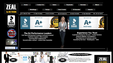 Website Spokesperson Example - Zeal DJ Network